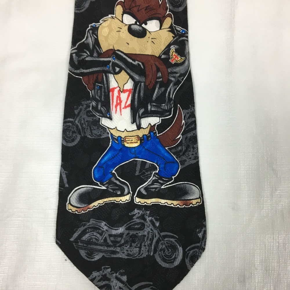 Looney Tunes Taz Harley Davidson Silk Necktie